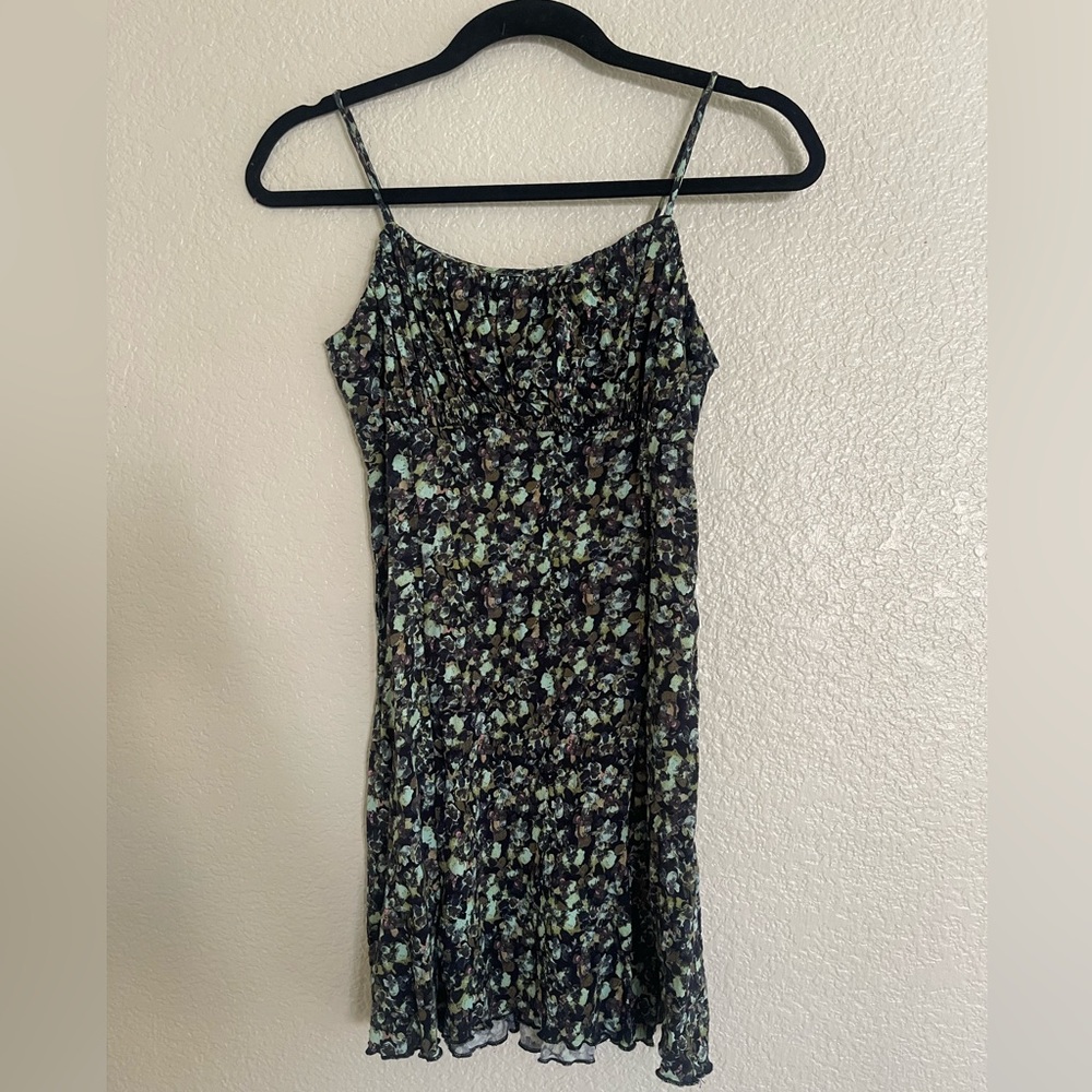 Free People Jamie Floral Print Mini Dress - Black